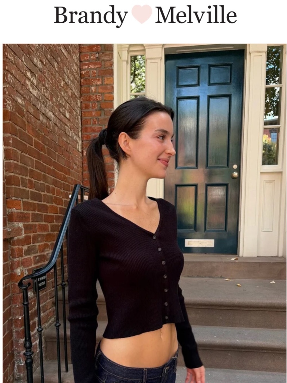 Brandy Melville Black Button Up Cardigan